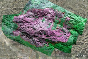 Station Fire burn area from space - click for full image